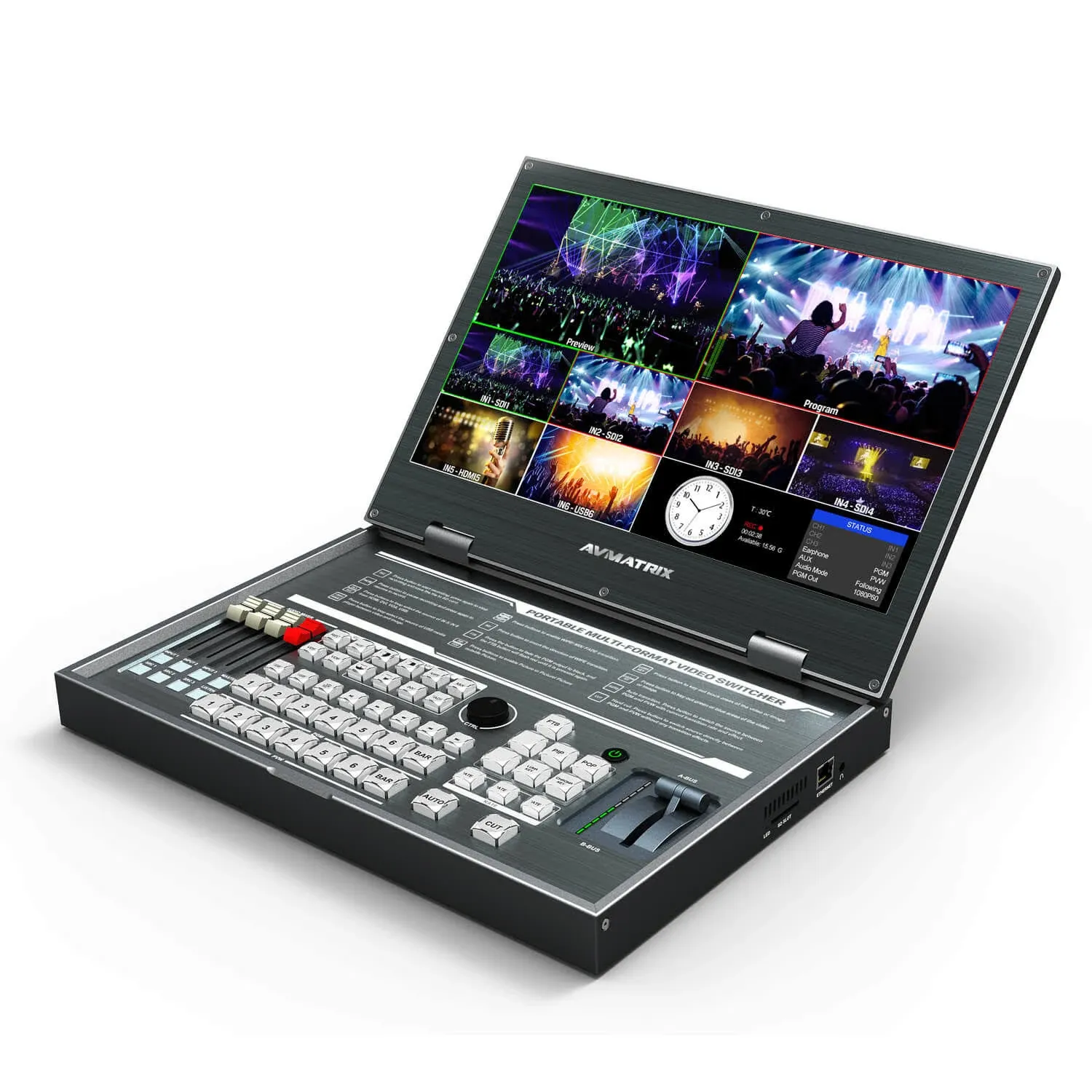 Avmatrix PVS0615 all in 1 6CH 15.6&#034; LCD Multiformat video Switcher video record