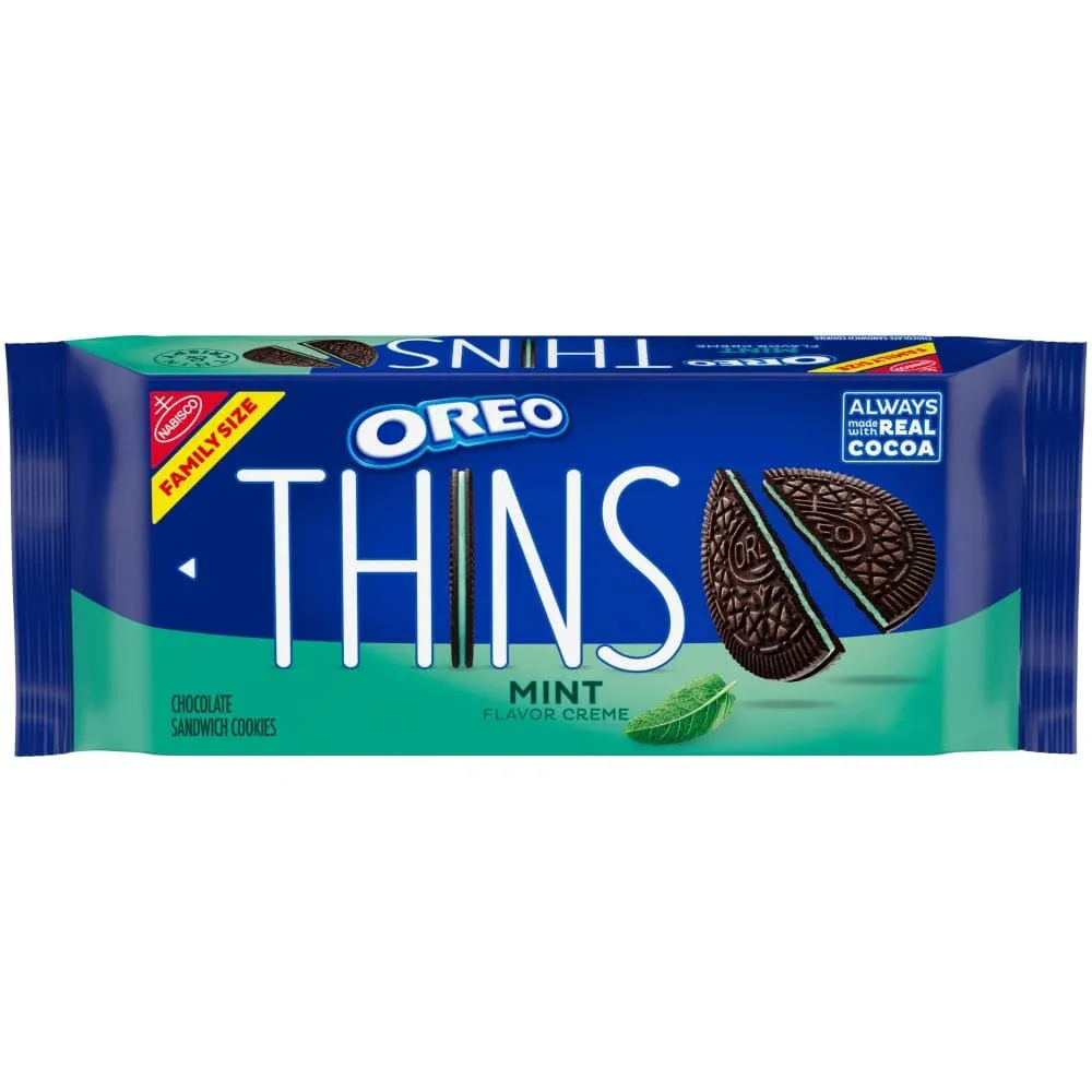 Oreo Thins Mint Creme Chocolate Sandwich Cookies