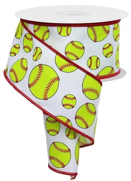 2.5" Yellow Softball Ribbon