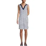 Lands' End Women's Cotton Jersey Sleeveless Swim Cover-Up Dress