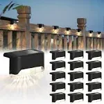 Solar Deck Lights 16 Pack Solar Fence Light Solar Powered Outdoor Step Light ...