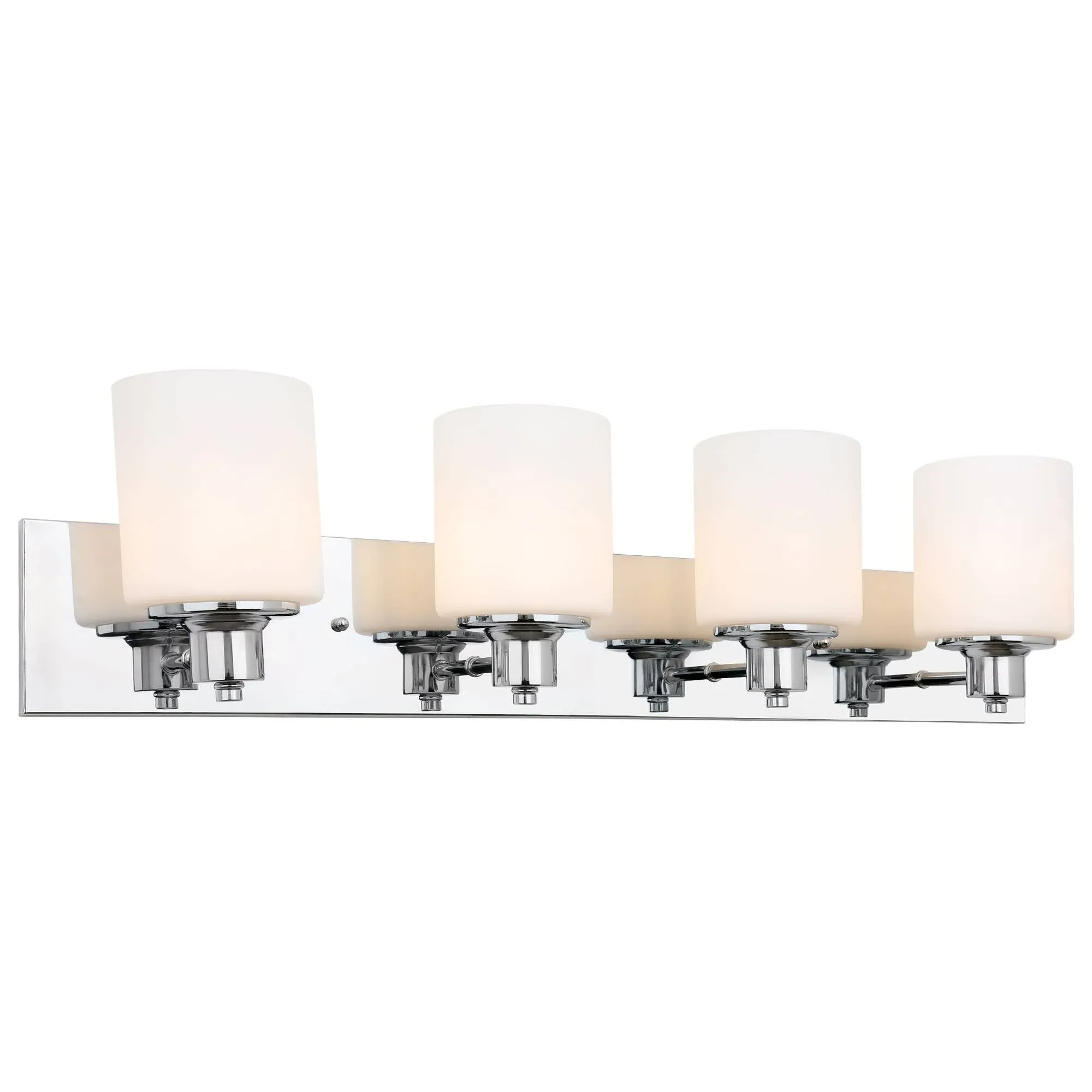 Design House Dane Vanity Light Traditional 4-Light Indoor Bathroom Light Fixture – Dimmable Frosted Glass for Over The Mirror – Polished Chrome, 589689