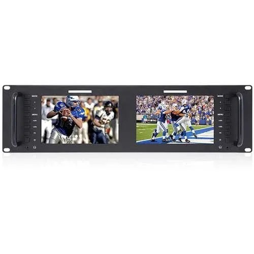 FeelWorld D71 PLUS Dual 7" 3 RU Rackmount 4K HDMI Monitor D71-PLUS