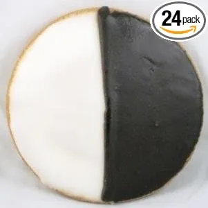 5" Black and White Cookies New York Style, 24 Gourmet Cookies Individually Wrapped, Delicious & Fresh Snacking Experience for Christmas Birthday's & Events of Happiness & Sympathy