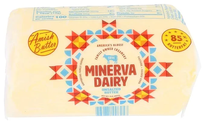 Minerva Dairy Butter Roll Amish Unsalted, 2 lb