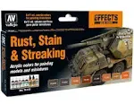 Vallejo Wargames Effects Color Series Rust Stain &amp; Streaking Paint Set 70183