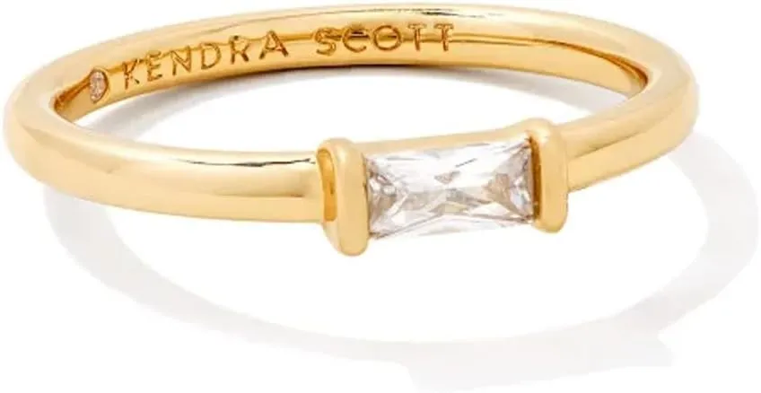 Kendra Scott Juliette Band Ring Gold White Crystal : 6