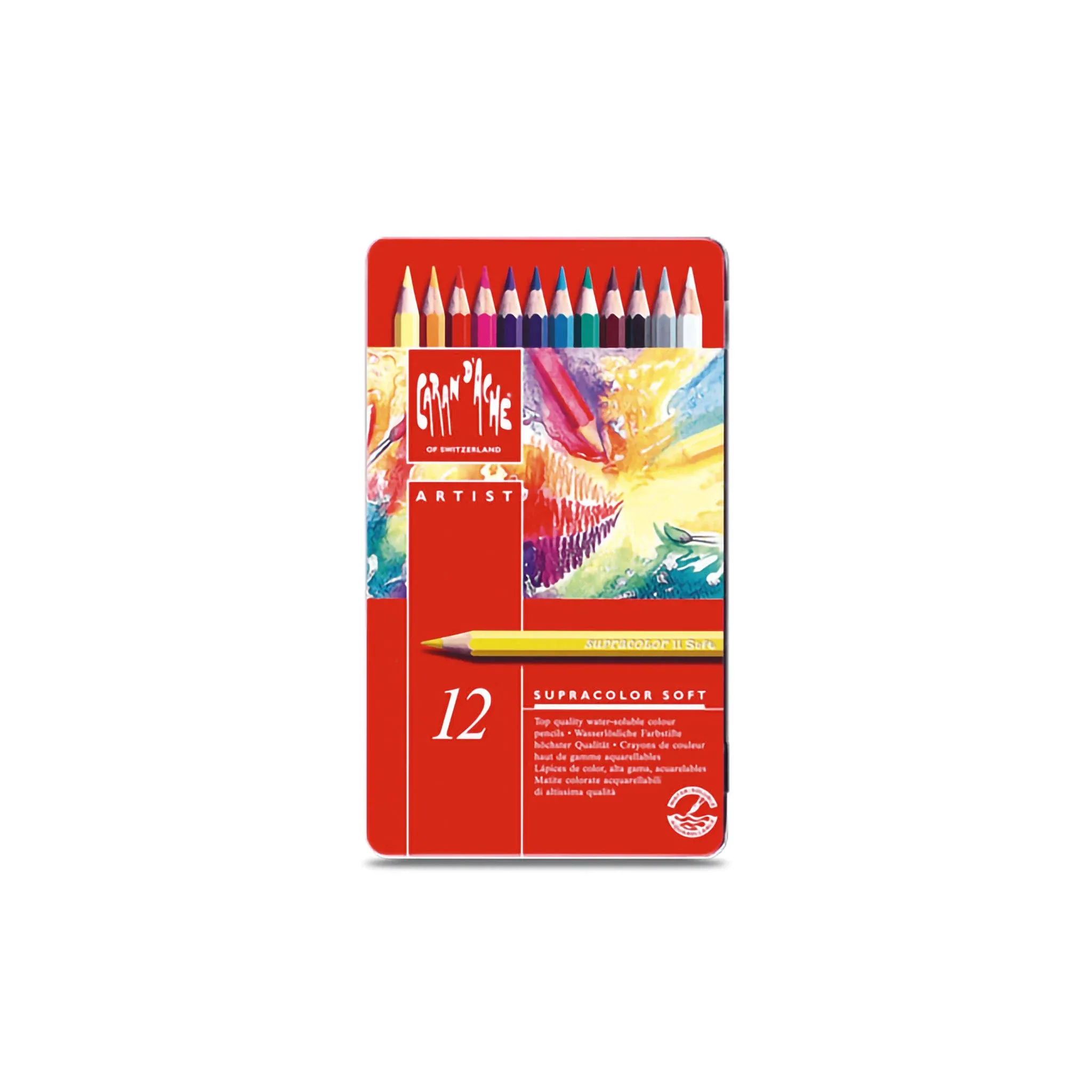 Caran d'Ache Supracolor Water Soluble Pencils Assorted Tin of 12