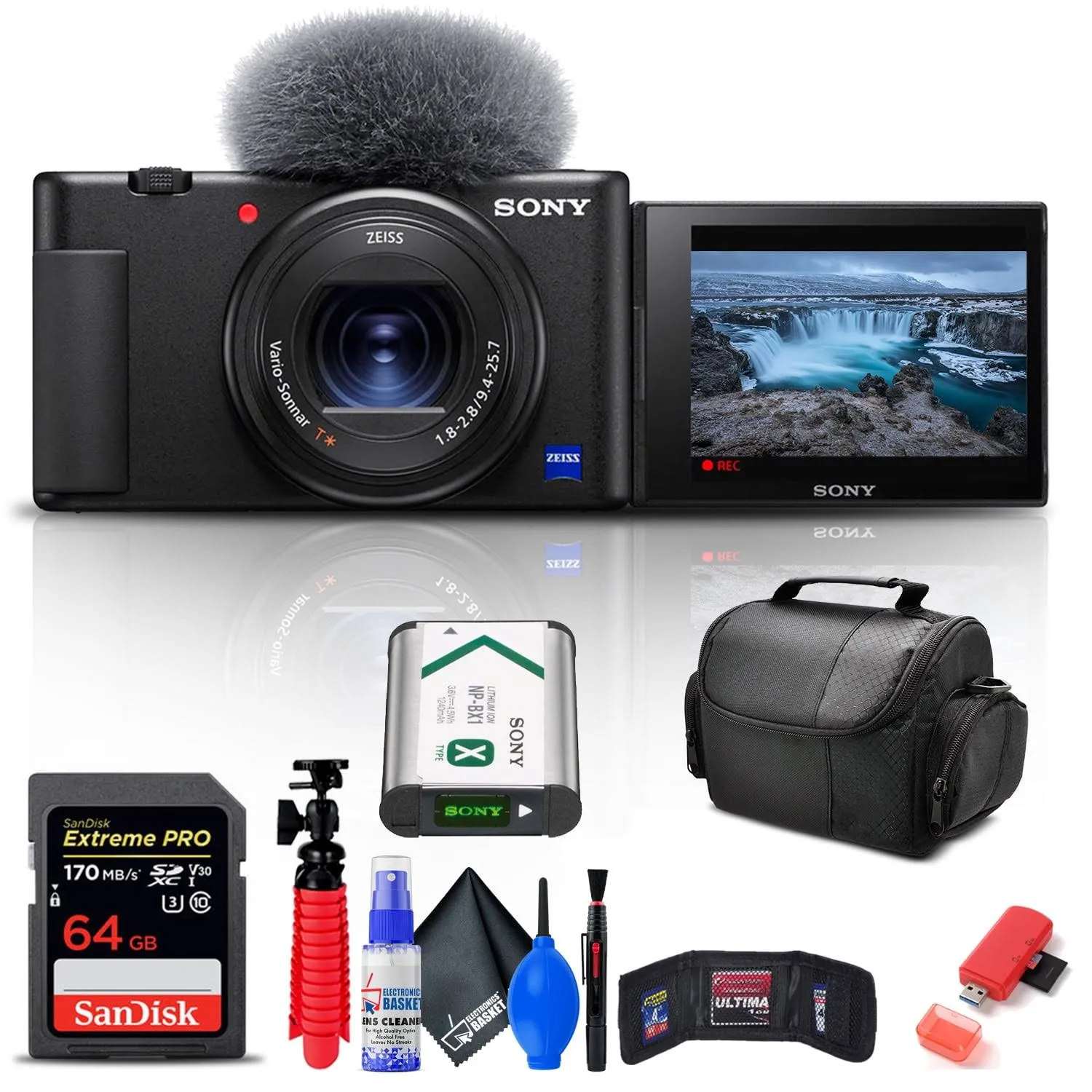 Sony ZV-1 II Digital Camera + 64GB Memory Card + Photo Software + Battery + More