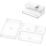 exputran acrylic Desk organizer for office or home stackable 4-pack