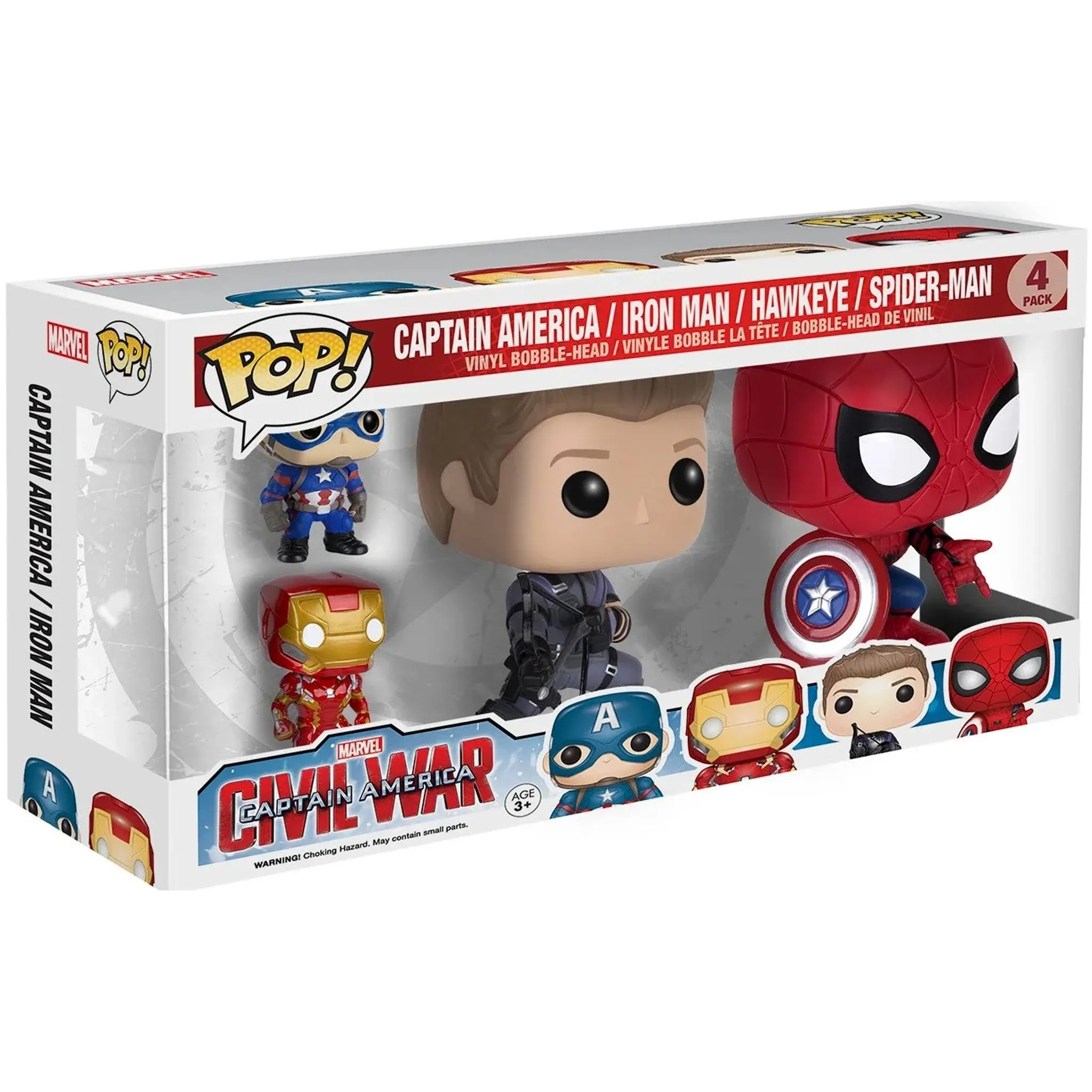 Funko Pop! Captain America Civil War Spider-Man & Hawkeye 4-Pack