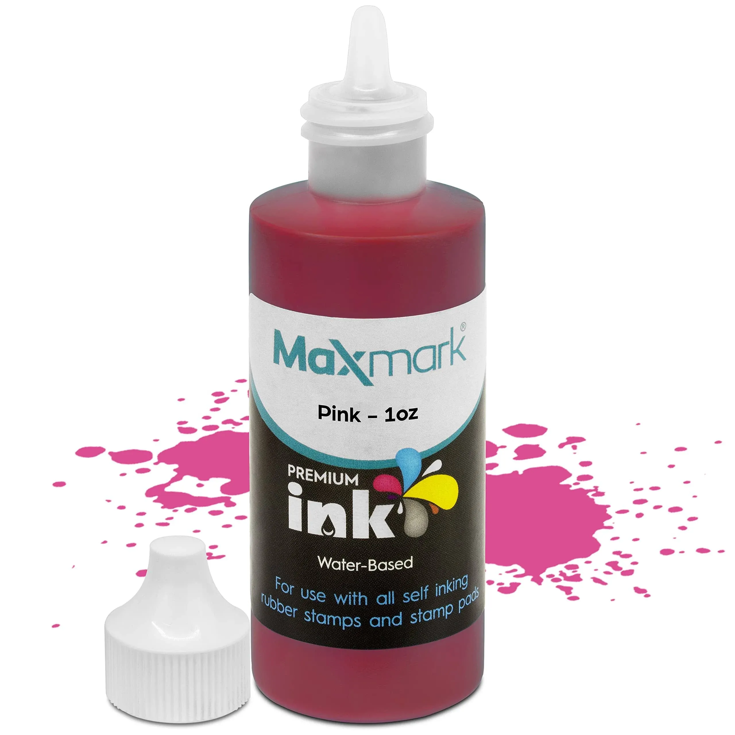 Premium Refill Ink for self Inking Stamps and Stamp Pads, Pink Color - 1 oz.