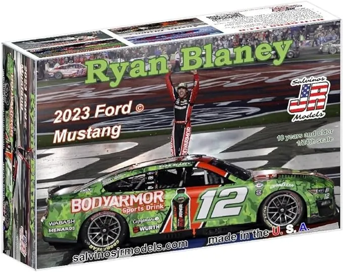 Salvinos Jr Models 1/24 Ryan Blaney 2023 Nascar Ford Mustang Winner