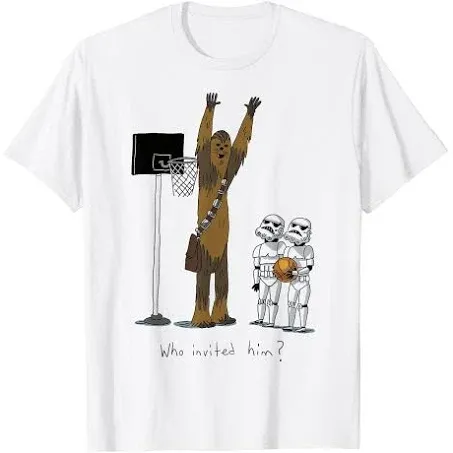 Star Wars Chewbacca Basketball Who Invited Him Disney+ T-Shirt