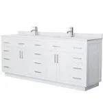 Wyndham Collection Beckett TK 84-in White Undermount Double Sink Bathroom Vanity with White Cultured Marble Top | WCG262684DWHWCUNSMXX