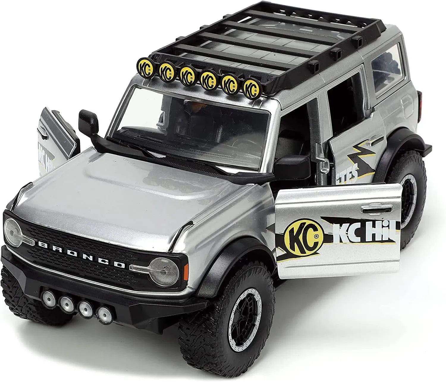 2021 Ford Bronco Gray Metallic "KC HiLiTES" with Extra Wheels "Just Tr