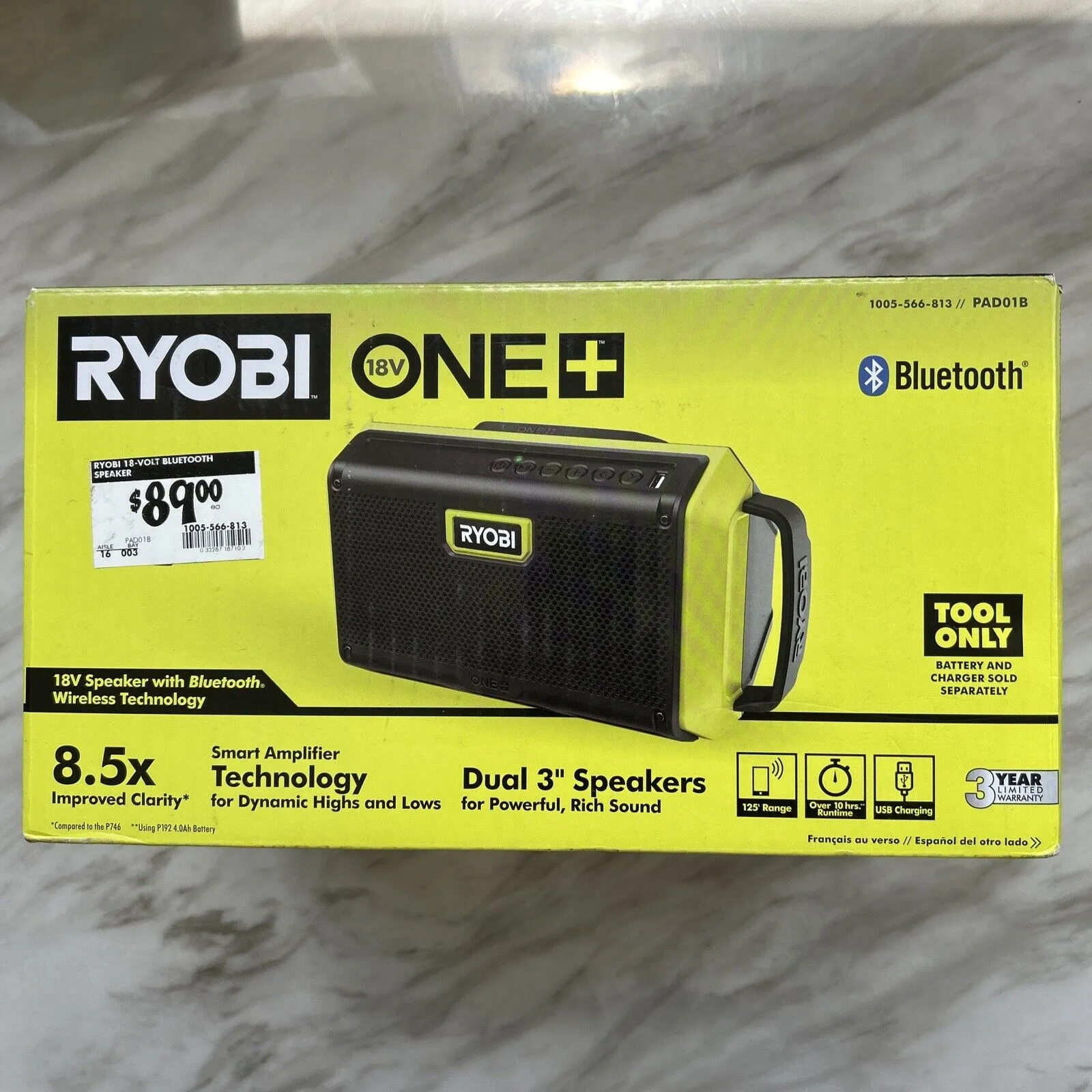 RYOBI 18V ONE+ Speaker with Bluetooth Wireless Technology