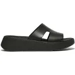 Fitflop Women's F-Mode Raw-Edge Leather Flatform H-Bar Slides