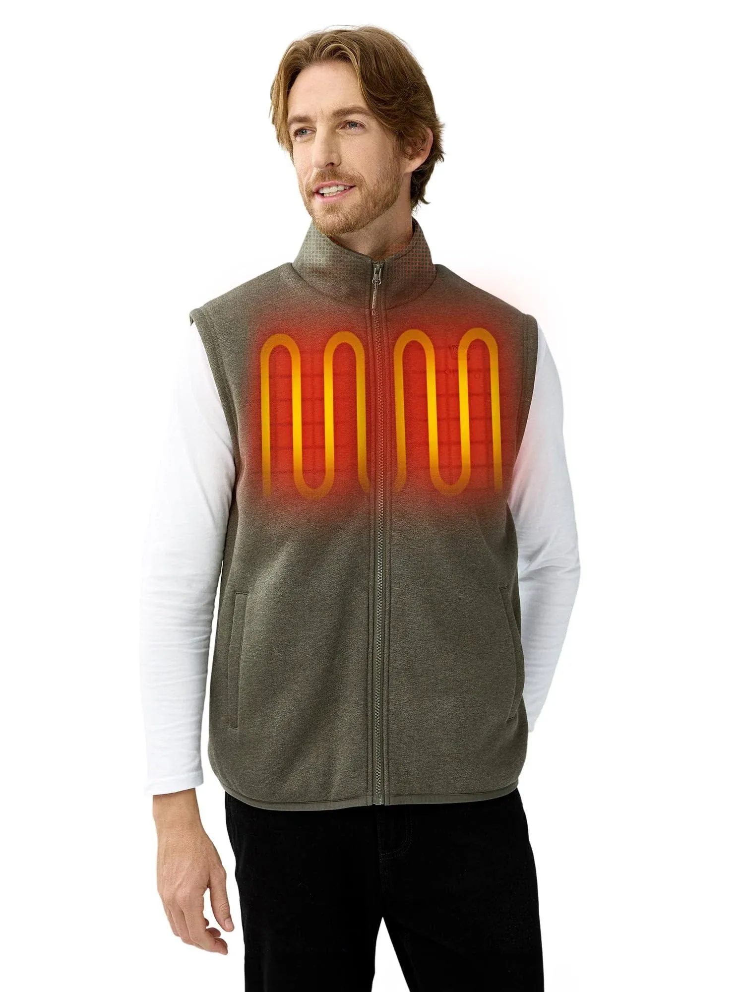 ORORO Men's Heated Vest with Battery, Lightweight Heating Fleece Vest (Charger Not Included)