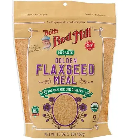 BOB'S RED MILL, Organic Flaxseed Meal, Golden, Pack of 4, Size 16 OZ, (Gluten Free Kosher 95%+ Organic)