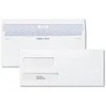 Staples Self Seal Self Seal Security Tinted #10 Double Window Envelopes 4 1/8" x 9 1/2" White