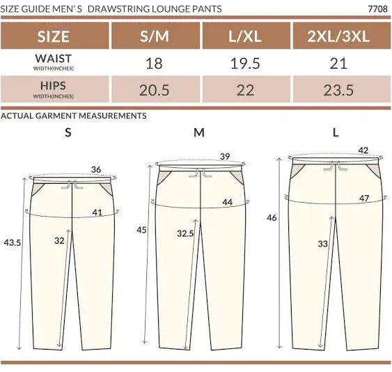 Cottonique Men's Latex-Free Drawstring Lounge Pants Made from 100% Organic Cotton (Melange)