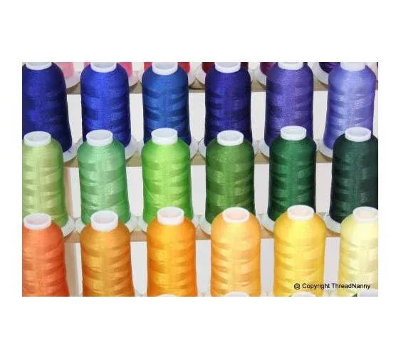 40 Colors Polyester Embroidery Machine Thread Kit for Brother Babylock Janome Singer Pfaff Husqvarna Bernina Embroidery and Sewing Machines 40 wt 500M (550Yards)