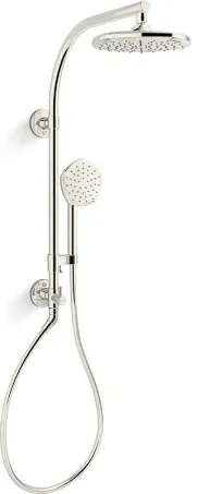 Kohler HydroRail-R Occasion Arch Shower Column Kit with Rainhead and Handshower, 1.75 GPM, 27118-G, Vibrant Polished Nickel