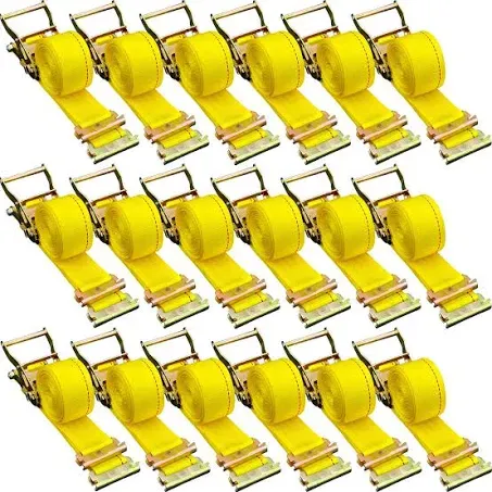 VEVOR 18 Pack E-Track Ratchet 2&#034; x 15&#039; Tie Down Strap 4000 lbs Breaking Strength