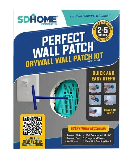 SDHome Perfect Wall Patch Drywall Repair Kit - Repairs Large Holes with Ease