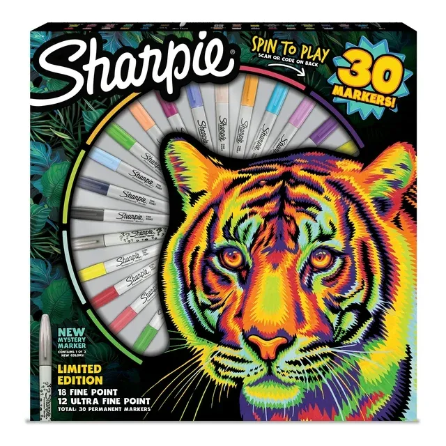 Sharpie Permanent Marker Assorted Pack Plus 1 Mystery Color Special Edition 30 Count