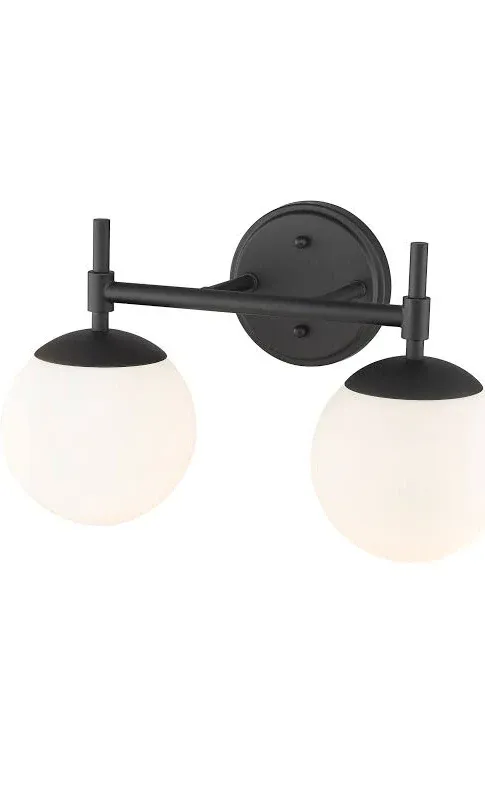 Miseno Redondo 2 Light 16" Wide Bathroom Vanity Light - Matte Black