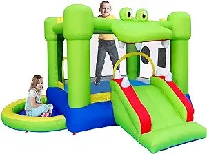 Inflatable Bounce House with Slide Jumping Castle with Blower and Ball Pit Ho...