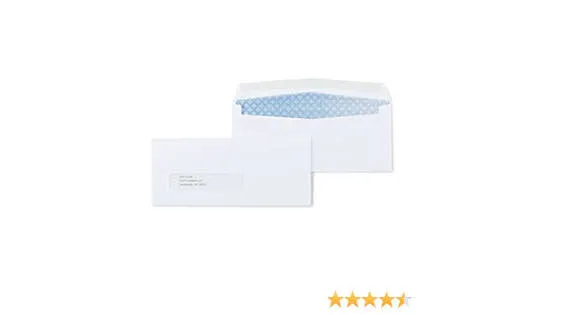 Staples Left Window Security-Tint Gummed Check-Size #8-5/8 Envelopes, 500/Box