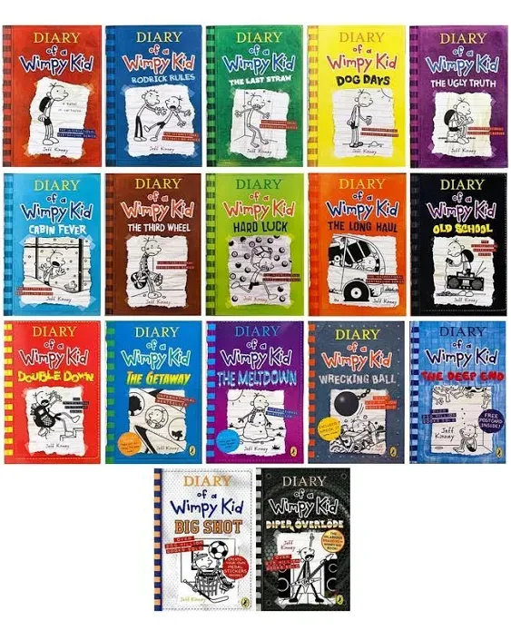 A Library of a Wimpy Kid 1-17 Boxed Set Complete Original Full Series Collection