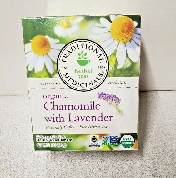 Traditional Medicinals Tea, Organic Chamomile & Lavender, Stress Relief, 32 Tea Bags