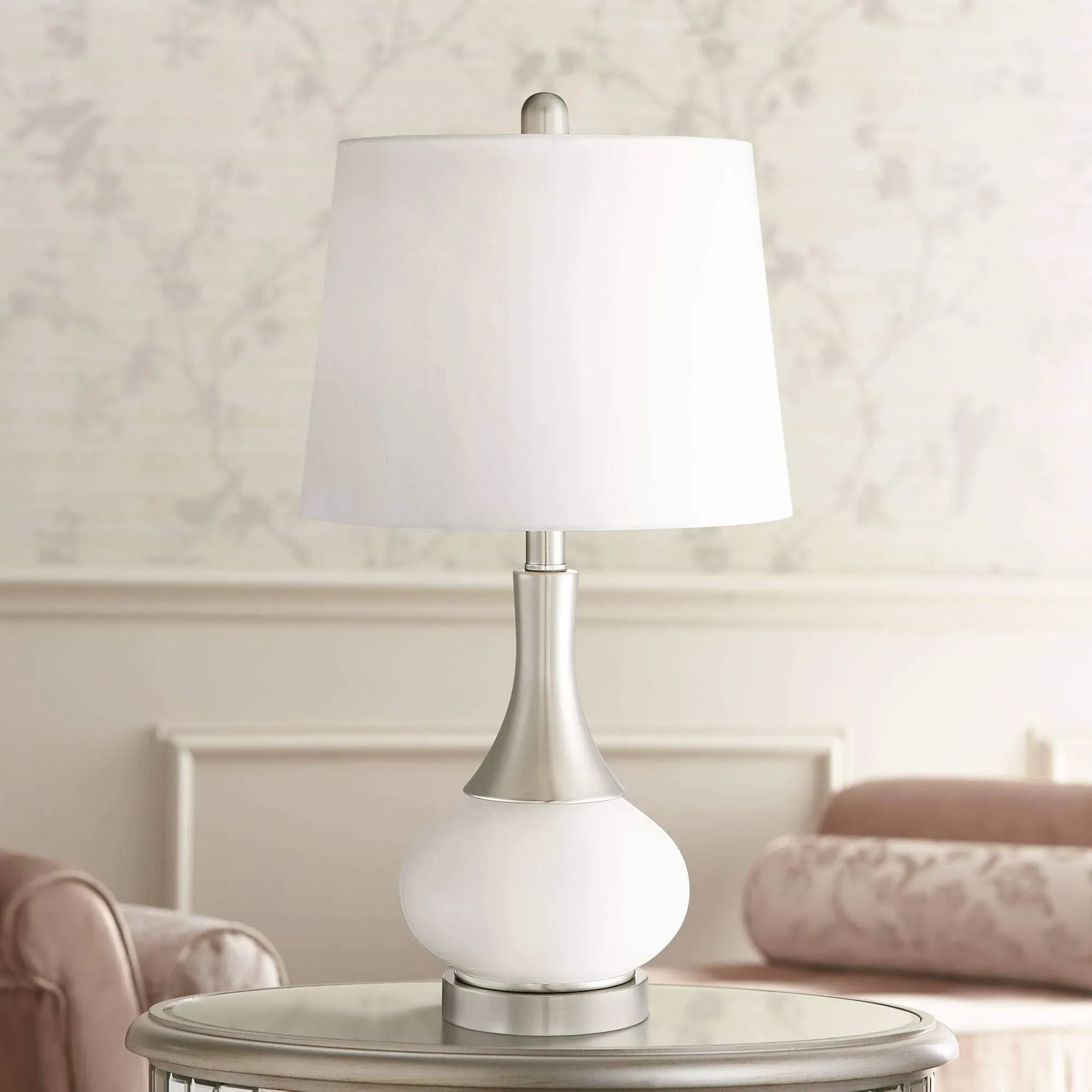 360 Lighting Serrena White Glass Modern Night Light Table Lamp | www.lampsplus.com