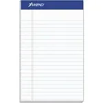 Ampad Recycled Writing Pads, Jr. Legal/Margin Rule, 5" x 8", White - 12 pads, 50 sheets each