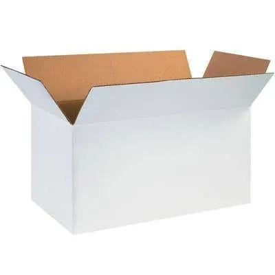 18" x 18" x 18" White Corrugated Boxes, 20/Bundle