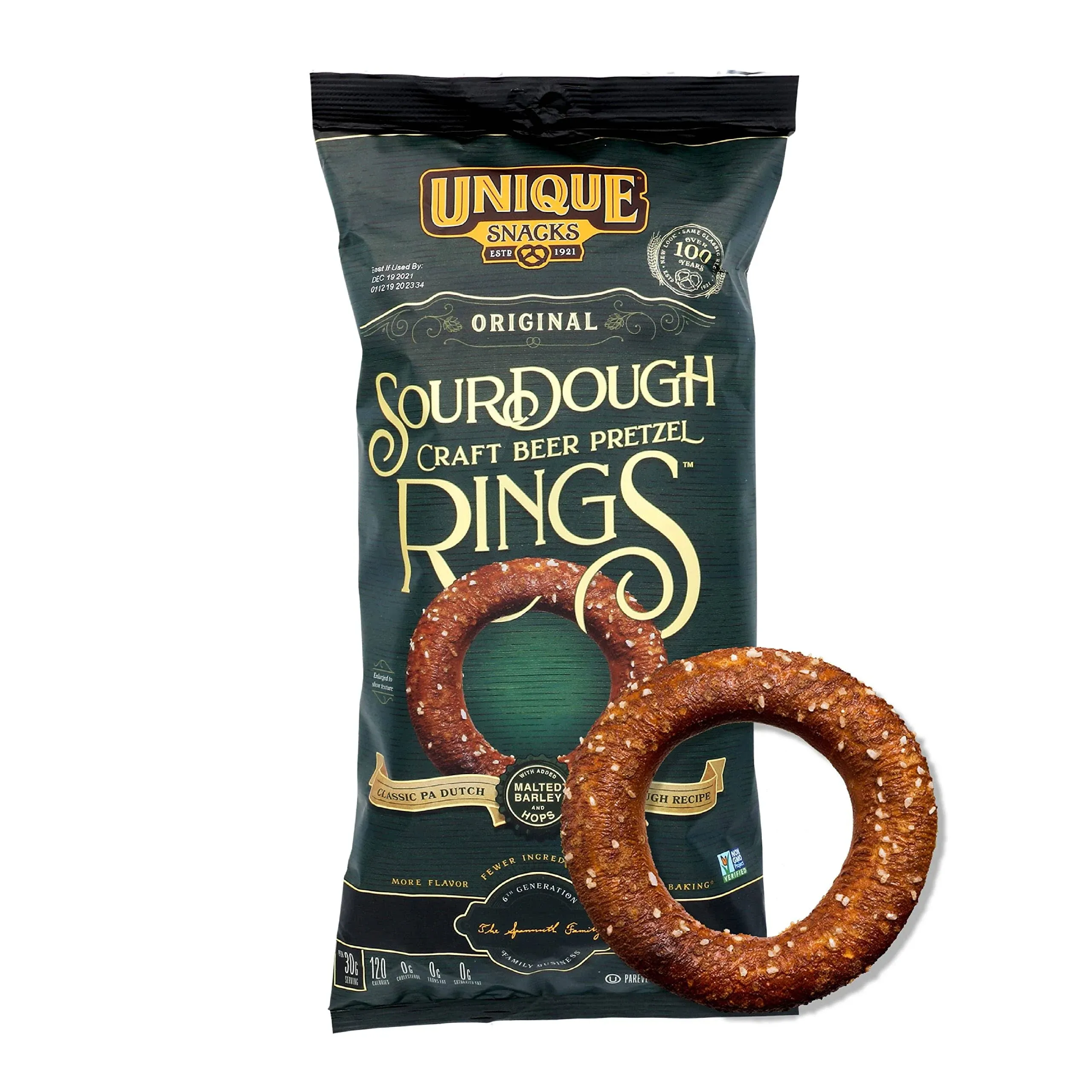 Sourdough Craft Beer Pretzel Rings, Delicious Homestyle Baked Snack Bag, Vegan, 