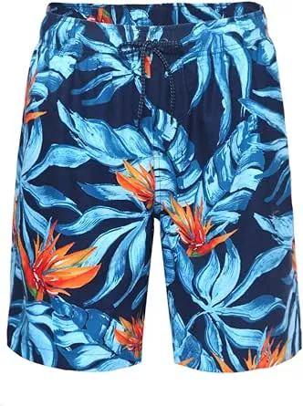 Rokka&Rolla Men's Swim Trunks Quick Dry Board Shorts Bathing Suit with Mesh Lining