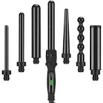 Curling Iron,PARWIN PRO BEAUTY 7 in 1 Curling Wand Set with 7 Interchangeable Dual Voltage