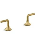 Kohler K-27010-4 Occasion Lever Bathroom Sink Faucet Handles - Vibrant Brushed Moderne Brass