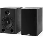 Passive Bookshelf Speakers, 5-Inch Woofer, 1-Inch Tweeter, Dark Wood