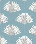 NextWall Tropical Fan Palm Peel and Stick Wallpaper (Blue Patina)