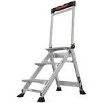 Little Giant Ladders Jumbo Step 3-Step 2 Foot Step Stool Aluminum Type 1AA 375 lbs Weight Rating 11903 Gray