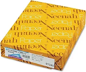 Neenah Paper 01345 Classic Crest Writing Paper, 24lb, 8 1/2 x 11, Natural White, 500 Sheets