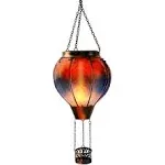 pearlstar Hot Air Balloon Solar Lantern with Flickering Flame Light Outdoor Solar Hanging Lights Waterproof for Garden Yard Farmhouse Patio Pathway