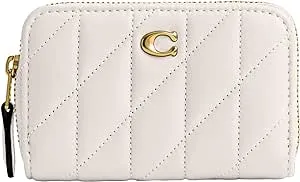 Coach Small Zip Around Card Case, Chalk