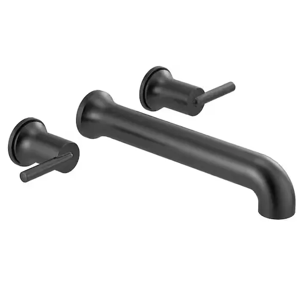 Delta Trinsic 2-Handle Wall-Mount Tub Filler Trim Kit in Matte Black (Valve Not Included) T5759-BLWL